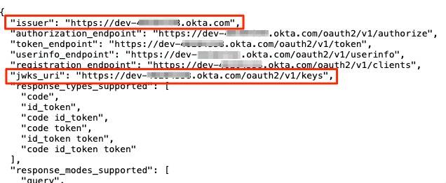 Okta OIDC config